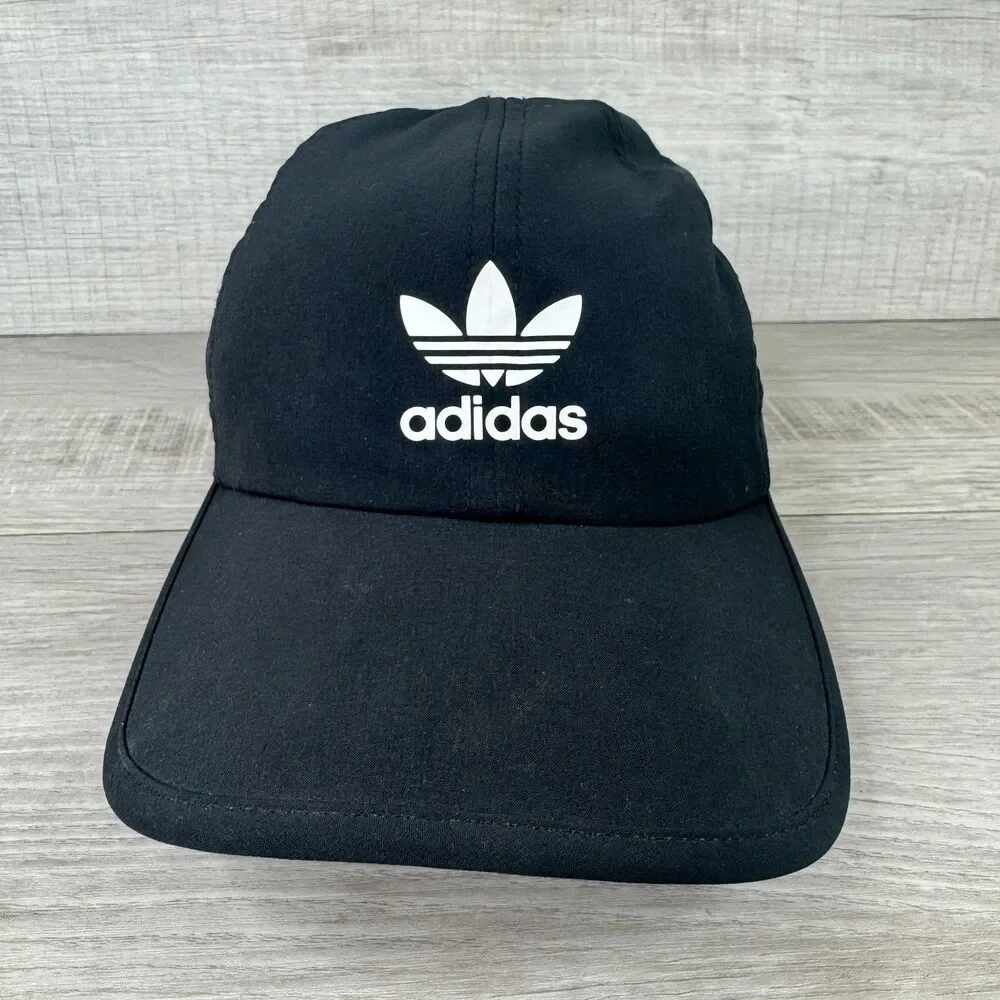 Adidas Originals Baseball Cap Mens OS Black White Trefoil Logo Strapback Hat